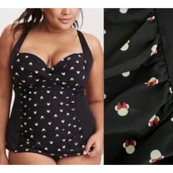 Torrid 1 (1X 14/16) Disney Minnie Mouse One Piece Underwire Push Up Swimsuit - Picture 2 of 2